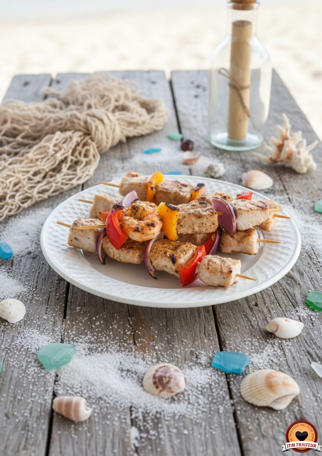 Brochettes de poisson grillées